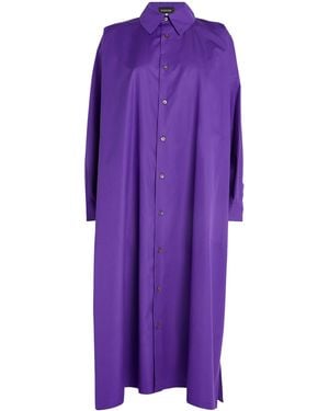 Eskandar A-Line Shirt Dress - Purple