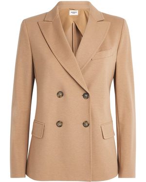 Weekend by Maxmara Jersey Double-Breasted Blazer - Natural