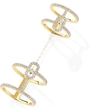 Messika Move Uno And Diamond Double Ring - Metallic