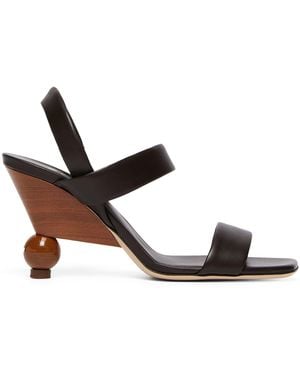Weekend by Maxmara Leather Slingback Sandals - Brown