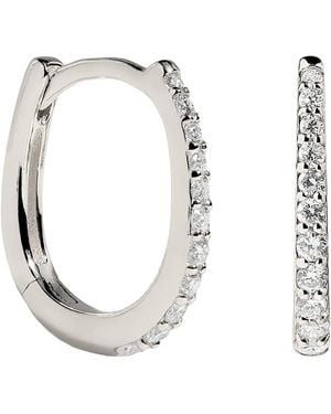 Astrid & Miyu And Diamond Pavé Huggies - White