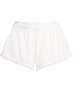 Skims Cotton-Blend Poplin Apparel Shorts - White