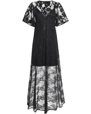 Maje Lace Maxi Dress - Black