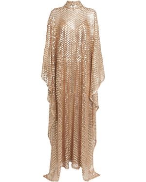 ‎Taller Marmo Sequinned Deserto Maxi Kaftan Dress - Natural