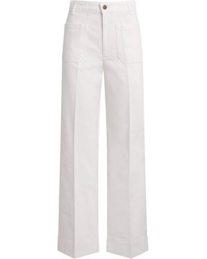 Victoria Beckham Alina High-Rise Wide-Leg Jeans - White