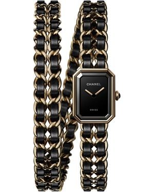 CHANEL Plated Première Iconic Chain Double Row Watch - Black