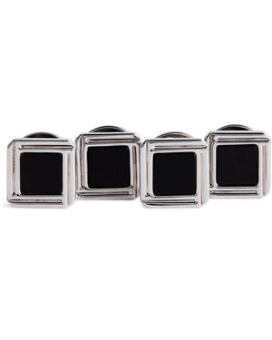 Babette Wasserman Rhodium-Plated Celtic Onyx Cufflinks Set - Black