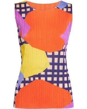 Pleats Please Issey Miyake Market Tank Top - Orange