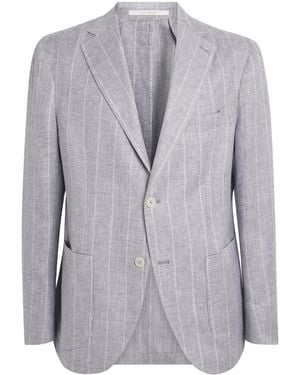 Eleventy Linen-Cashmere-Silk Blazer - Grey