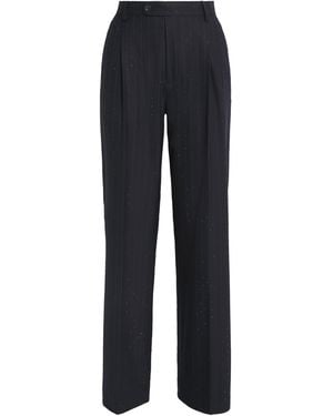 Sandro Embellished Pinstripe Pants - Blue