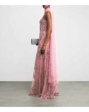 Zuhair Murad Tulle Scarf - Pink