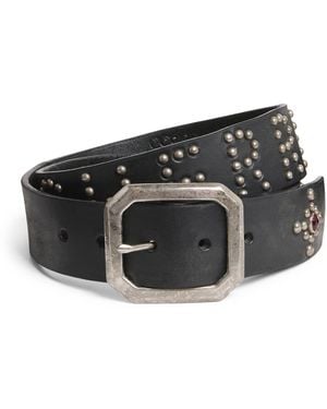 CHERRY LA Leather Studded Santa Fe Belt - Black