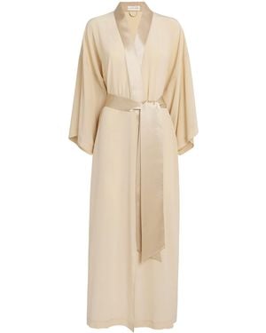 Olivia Von Halle Silk Queenie Long Robe - Natural