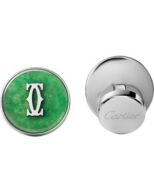 Cartier Sterling Double C De Cufflinks - Green