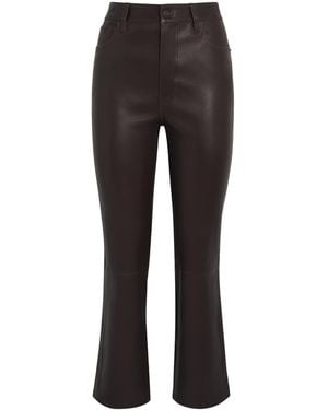 FRAME The Leather Reboot Crop Pants - Grey