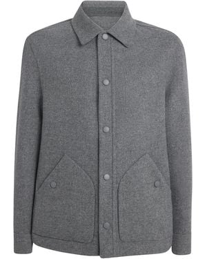 Canali Wool-Cashmere-Silk Hybrid Coat - Grey