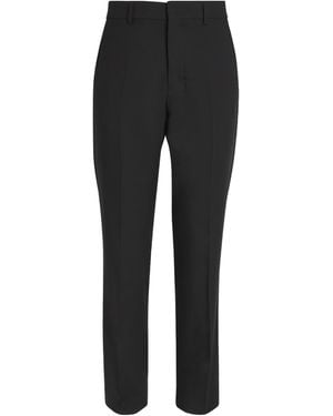Ami Paris Virgin Wool Straight Trousers - Black