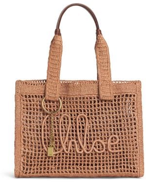 Chloé Raffia Summer Banana East-West Tote Bag - Brown