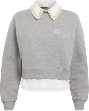 Sandro Cotton-Blend Layered Sweatshirt - Grey