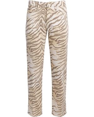 GOOD AMERICAN Tiger Print Vintage Straight Jeans - Natural