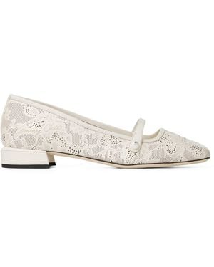 Jimmy Choo Elisa 25 Ballet Pumps - White