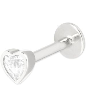 Astrid & Miyu And Topaz Single Stud Heart Earring - White