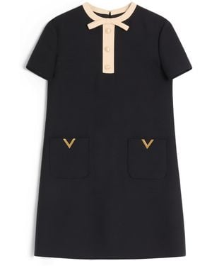 Valentino Crepe A-Line Mini Dress - Black