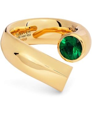 Tabayer And Emerald Oera Twist Ring - Yellow