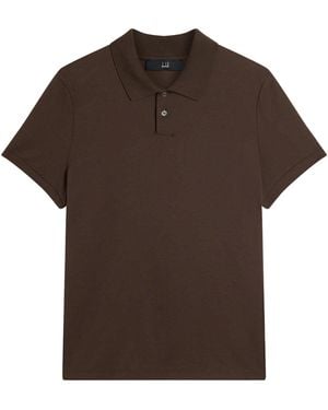 dunhill Cotton-Silk Polo Shirt - Brown