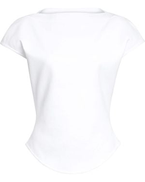 Alaïa Boat-Neck T-Shirt - White