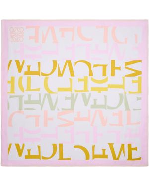 Loewe Silk Double-Face Scarf - Pink