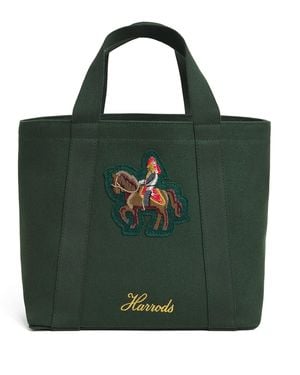 Harrods Canvas Horse Tote Bag - Green