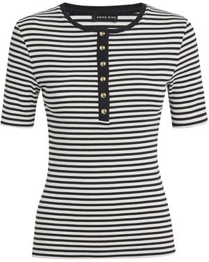Anine Bing Stretch-Cotton Alessia T-Shirt - Black