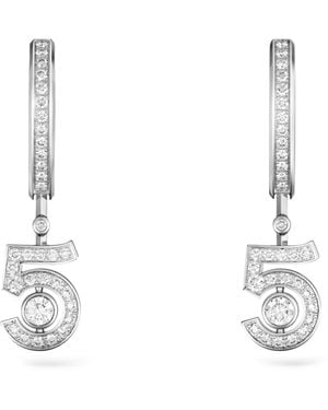 CHANEL And Diamond Eternal N°5 Drop Earrings - White