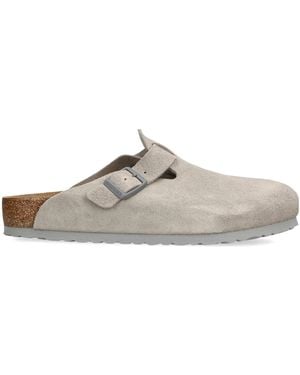 Birkenstock Suede Boston Clogs - White