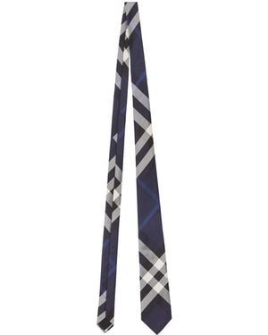 Burberry Silk Check Tie - Blue