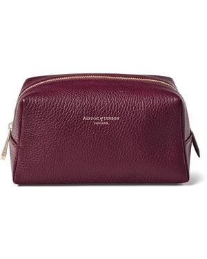 Aspinal of London Medium Leather London Cosmetic Case - Purple