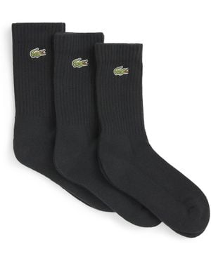Lacoste Cotton-Blend Logo Socks - Black