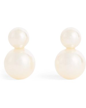 Jennifer Behr Pearl Iris Stud Earrings - White