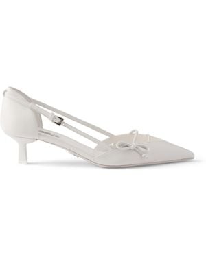 Prada Leather Open-Side Court Shoes 45 - White