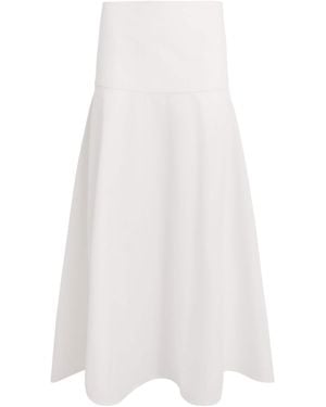 Almada Label Cotton Poplin Ona Midi Skirt - White