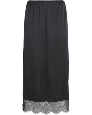 Anine Bing Silk-Blend Shelby Midi Skirt - Black