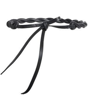 Yves Salomon Leather Braided Belt - Black