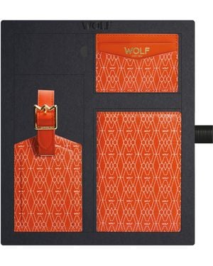 Wolf Signature Passport Holder, Card Holder And Luggage Tag Gift Set - Orange