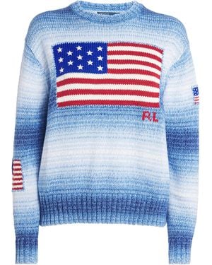 Polo Ralph Lauren Cotton Ombré Flag Jumper - Blue