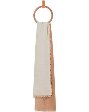 Loewe Wool-Silk Anagram Scarf - White