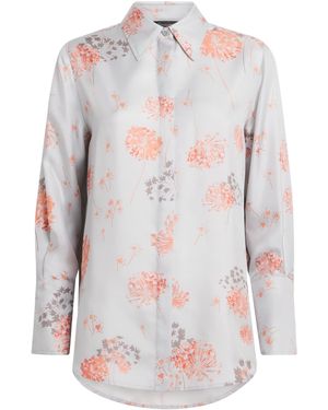 Colombo Silk Floral Shirt - White