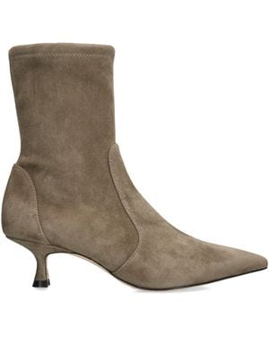 Stuart Weitzman Suede Naomi Ankle Boots 50 - Brown