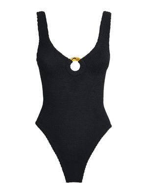 Hunza G Celine Plunge Swimsuit - Black