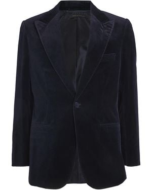 Brioni Velvet Single-Breasted Blazer - Blue